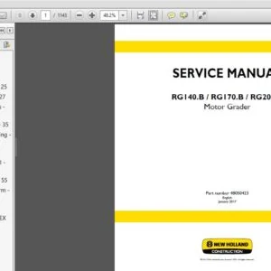 New Holland RG140.B RG170.B  RG200.B Motor Grader Service Repair Manual (48050423) - New Holland - PDF Download