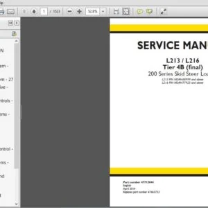 New Holland Skid Steer Loader L213, L216 Tier 4B Service Manual 47712044 - PDF DOWNLOAD