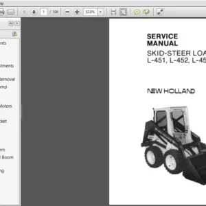 New Holland Skid Steer Loader L451 L452 L454 L455 Service Manual 40045140 - PDF DOWNLOAD