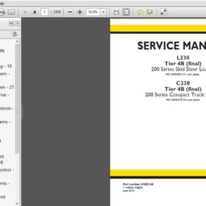 New Holland Skid Steer Compact Track Loader C238, L230 Series Tier 4B final Service Manual 47685160 - PDF DOWNLOAD