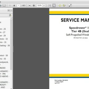 New Holland Speedrower 160 Tier 4B (final) Self-Propelled Windrower Service Manual (48126542) - PDF Download