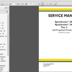 New Holland Speedrower 200 & 240 Tier 3 Self-Propelled Windrower Service Manual (48143361) - PDF Download
