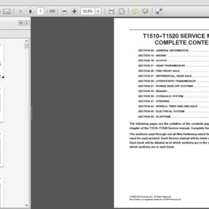 New Holland T1510 T1520 Service Repair Manual (84260815) New Holland T1510 T1520 - PDF Download