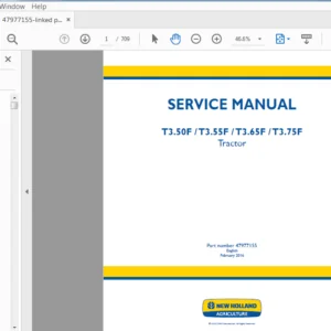 New Holland T3.50F,T3.55F,T3.65F,T3.75F Tractor Service Repair Manual (47977155) - PDF Download