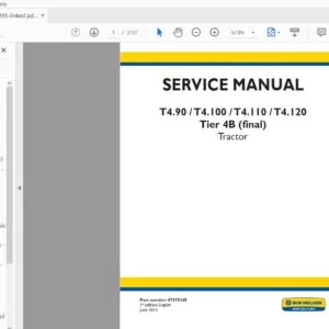 New Holland T4.90 T4.100 T4.110 T4.120 Tier 4B (final) Tractor Service Manual 47878245 - PDF DOWNLOAD