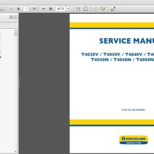New Holland T4020V T4030V T4040V T4050V T4060V T4030N T4040N T4050N T4060N Tractor Service Manual - PDF Download