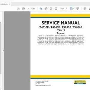New Holland T4030F T4040F T4050F T4060F Tier 3 Tractor Service Manual 47888341 - PDF DOWNLOAD