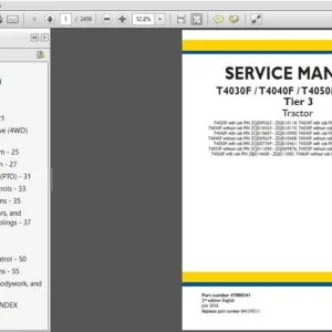 New Holland T4030F T4040F T4050F T4060F Tier 3 Tractor Service Repair Manual (47888341) - PDF Download