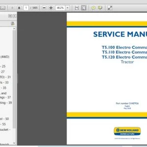New Holland T5.100, T5.110, T5.120 Electro Command Tractor Service Manual (51487926) - PDF Download