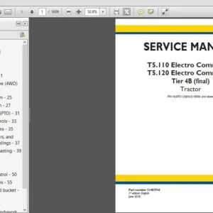 New Holland T5.110, T5.120 Electro Command Tier 4B (final) Tractor Service Manual (51487916) - PDF Download