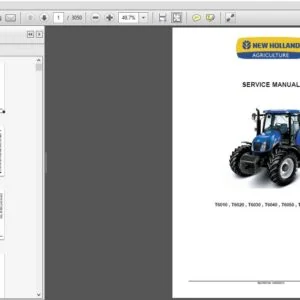 New Holland T6010,T6020,T6030,T6040,T6050,T6060,T6070 Tractors Service Manual (84276574A) - PDF Download