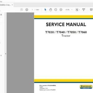 New Holland T7030 T7040 T7050 T7060 Tractor Service Manual 87628084BNA - PDF DOWNLOAD