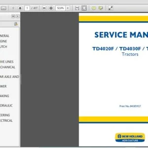New Holland TD4020F TD4030F TD4040F Tractors Service Repair Manual (84285927) - PDF Download