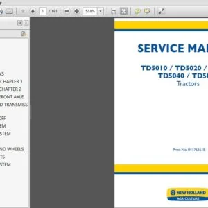 New Holland TD5010 TD5020 TD5030 TD5040 TD5050 Tractors Service Manual (84176561B) - PDF Download