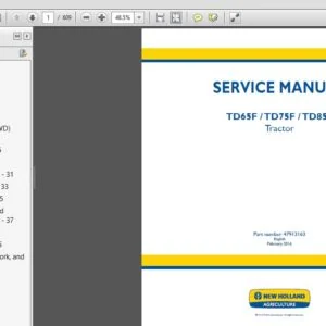 New Holland TD65F TD75F TD85F Tractor Service Repair Manual (47913163) - PDF Download