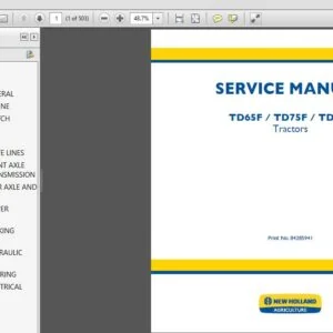 New Holland TD65F TD75F TD85F Tractors Service Repair Manual (84285941) - PDF Download