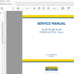New Holland TL75 TL85 TL95 Power Shuttle Tractor Service Manual (47848279A) - PDF Download
