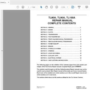 New Holland TL80A TL90A TL100A Tractor Service Manual 87580875 - PDF DOWNLOAD