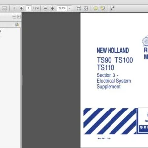 New Holland TS90 TS100 TS110 Electrical System Supplement Manual (86617681) - PDF Download