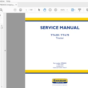 New Holland TT4.55,TT4.75 Tractor Service Repair Manual (47969435) - PDF Download