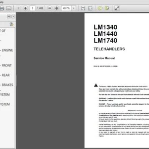 New Holland Telehandlers LM1340, LM1440, LM1740 Service Manual 6036701002 - PDF DOWNLOAD
