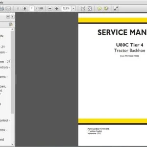 New Holland Tractor Backhoe U80C Tier 4 Service Manual 47441616 - PDF DOWNLOAD