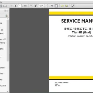 New Holland Tractor Loader Backhoe B110C, B95C, B95C TC Tier 4B Service Manual 47830959 - PDF DOWNLOAD