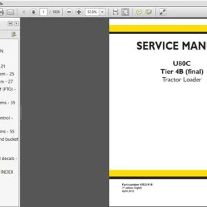 New Holland Tractor Loader U80C Tier 4B (final) Service Manual 47821918 - PDF DOWNLOAD