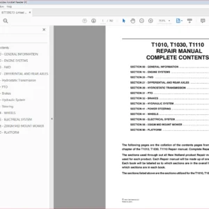 New Holland Tractor T1010 T1030 T1110 Repair Manual 87739173 - PDF DOWNLOAD