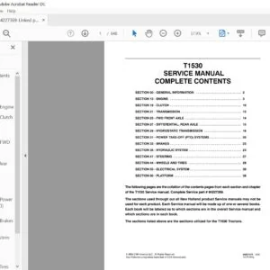 New Holland Tractor T1530 Service Manual 84227369 - PDF DOWNLOAD