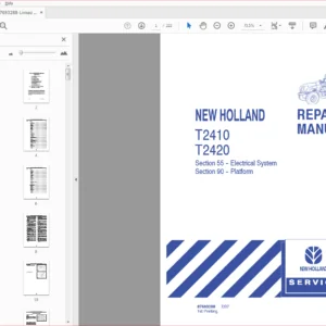 New Holland Tractor T2410 T2420 Repair Manual - PDF DOWNLOAD