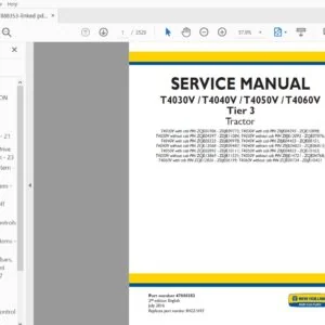 New Holland Tractor T4030V, T4040V, T4050V, T4060V Service Manual 47888353 - PDF DOWNLOAD