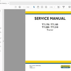 New Holland Tractor T7.170 T7.185 T7.200 T7.210 Service Manual 84479148A - PDF DOWNLOAD