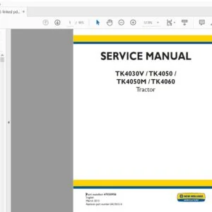 New Holland Tractor TK4030V, TK4050, TK4050M, TK4060 Service Manual 47830956 - PDF DOWNLOAD