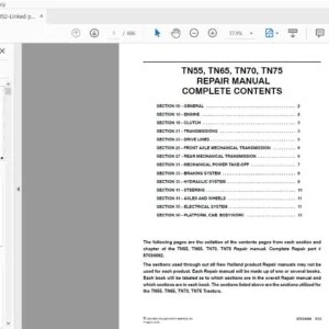 New Holland Tractor TN55, TN65, TN70, TN75 Service Repair Manual 87034092 - PDF DOWNLOAD