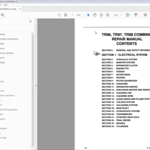 New Holland Tractor TR86, TR87, TR88 Combine Repair Manual 40008630 - PDF DOWNLOAD
