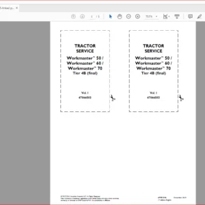 New Holland Tractor Workmaster 50, 60, 70 Tier 4B Service Manual - PDF DOWNLOAD