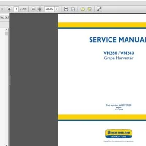 New Holland VN260 VN240 Grape Harvester Service Repair Manual (6048227100) NH VN260 VN240 - PDF Download