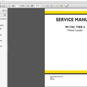 New Holland W170C Tier 4 Wheel Loader Service Repair Manual (84525142) New Holland W170C - PDF Download