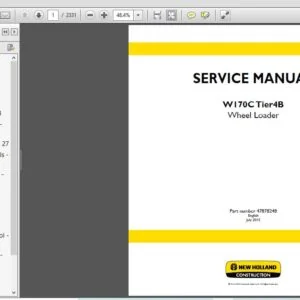 New Holland W170C Tier4B Wheel Loader Service Manual (47878248) New Holland W170C - PDF Download