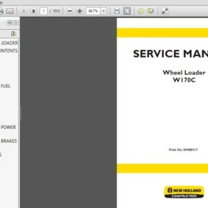 New Holland W170C Wheel Loader Service Repair Manual (84488417) New Holland W170C - PDF Download