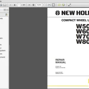 New Holland W50TC W60TC W70TC W80TC Compact Wheel Loader Service Manual - PDF DOWNLOAD