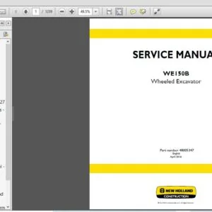 New Holland WE150B Wheeled Excavator Service Repair Manual (48005347)  - New Holland WE150B Wheeled - PDF Download