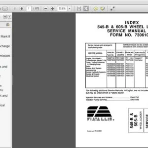 New Holland Wheel Loader 545B & 605B Service Manual 73061032 - PDF DOWNLOAD