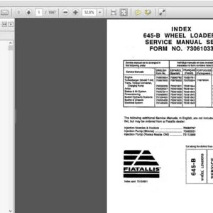 New Holland Wheel Loader 645B Service Manual 73061033 - PDF DOWNLOAD