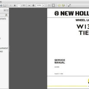 New Holland Wheel Loader W130B Tier 3 Service Repair Manual (84249884R0) - NH Wheel Loader W130B - PDF Download