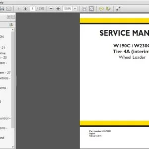 New Holland Wheel Loader W190C, W230C Tier 4A interim Service Manual 47673351 - PDF DOWNLOAD