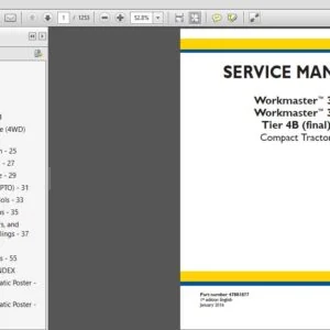 New Holland Workmaster 33 & 37 Tier 4B (final) Compact Tractor Service Manual (47881877) - PDF Download