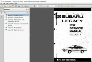 1992 Subaru Legacy  Factory Service Manual  Repair Workshop Manual - PDF DOWNLOAD