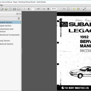 1992 Subaru Legacy  Factory Service Manual  Repair Workshop Manual - PDF DOWNLOAD